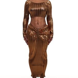 ALGLIST bronzer two piece skirt set